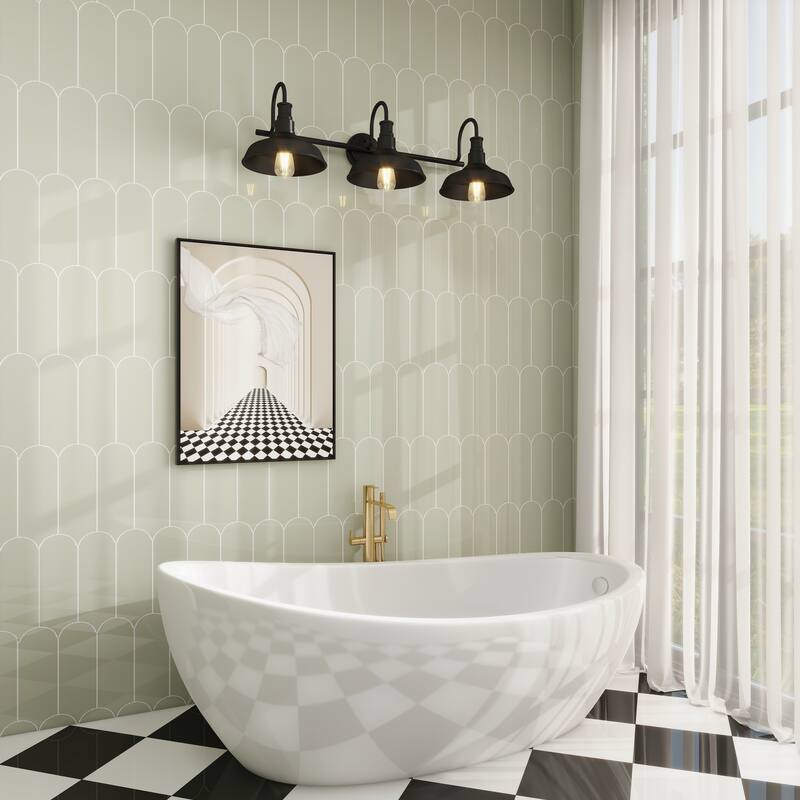 Industrial 3-light Black Metal Bathroom Vanity Light