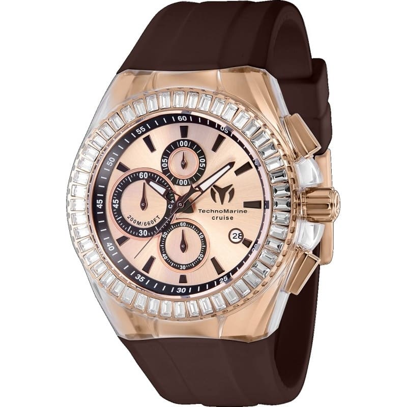 TECHNOMARINE Men's TM-121166 Cruise Quartz VD57 Metal Dial Watch - Rose Gold