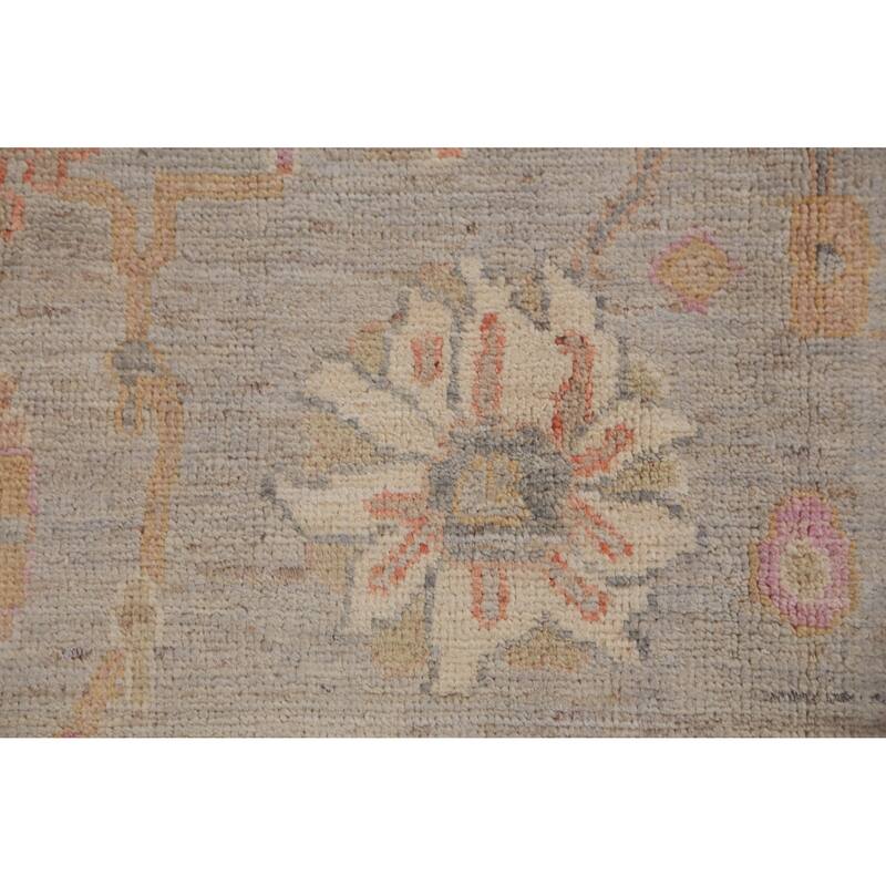 Hand Knotted Oriental 100% Wool Carpet Transitional All-Over Greys & Charcoal Oushak Area Rug - 8' 10'' X 5' 10''