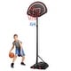 preview thumbnail 1 of 9, Costway 5.6-7.5FT Height Adjustable Basketball Hoop System Stand - See Details Black - See Details