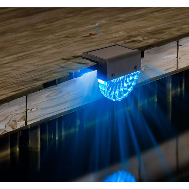 Solar Garden Deck Lights 6 Solar Powered RGB - Pool & Fence Lights - Waterproof Color Changing - 3.5 x 2.1 x 3.5 in