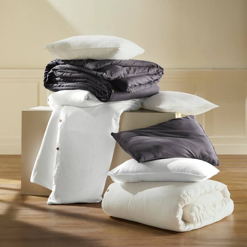 Superior Chloe 100% Cotton Percale Linen Texture Duvet Cover Set