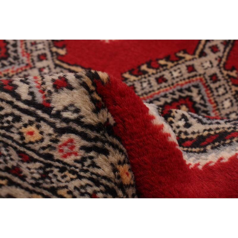ECARPETGALLERY Hand-knotted Finest Peshawar Bokhara Red Wool Rug - 5'2 x 8'4