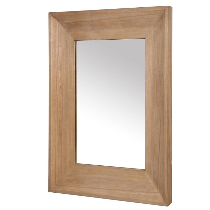 SAFAVIEH Couture Ingall Natural 36.5-inch Vertical Rectangle Wood Mirror - 39.8"W x 2.4"D x 36.5"H