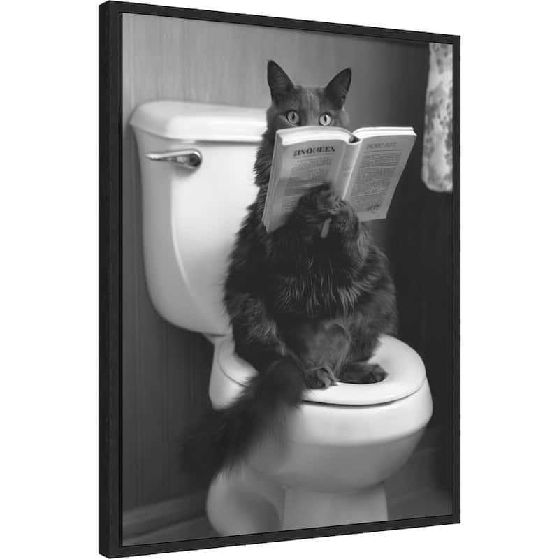 The Sin Queen Throne Room Cat by Niky Rahner Framed Canvas Wall Art