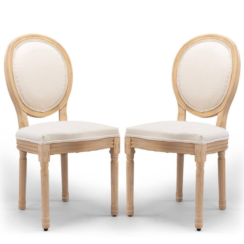 Upholstered French Style Nailhead Dining Chairs(Set of 2)