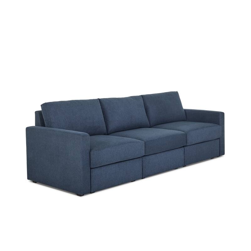 Flex Sofa with Standard Arms & Storage Ottoman by Flexsteel - 104" x 35" x 37"