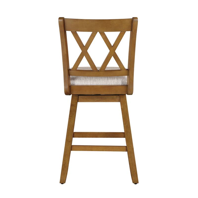 Brookline Wooden Linen Swivel Dining Room Barstool
