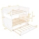 preview thumbnail 9 of 14, Contemporary Design Wood Bunk Bed with Ladder and Guardrails, Sturdy and Durable Frame, White