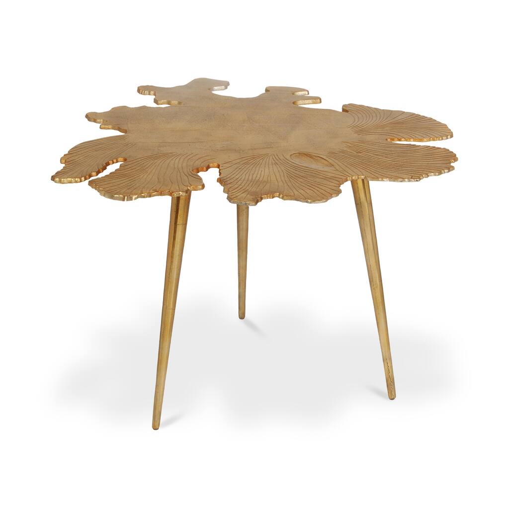 Macari Art Deco Gold Aluminum Accent Table
