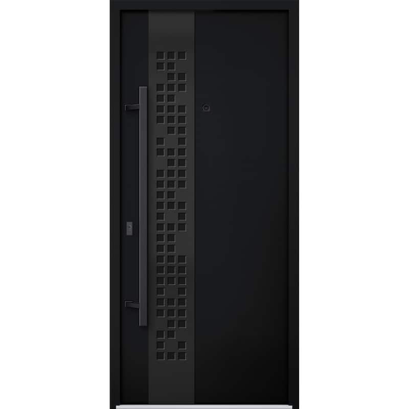 VDOMDOORS | Front Door Exterior Door | Fiberglass | Frame & Hardware Included | 18x80, Oak Entry Door Steel Entry Door - Black - 36 x 80