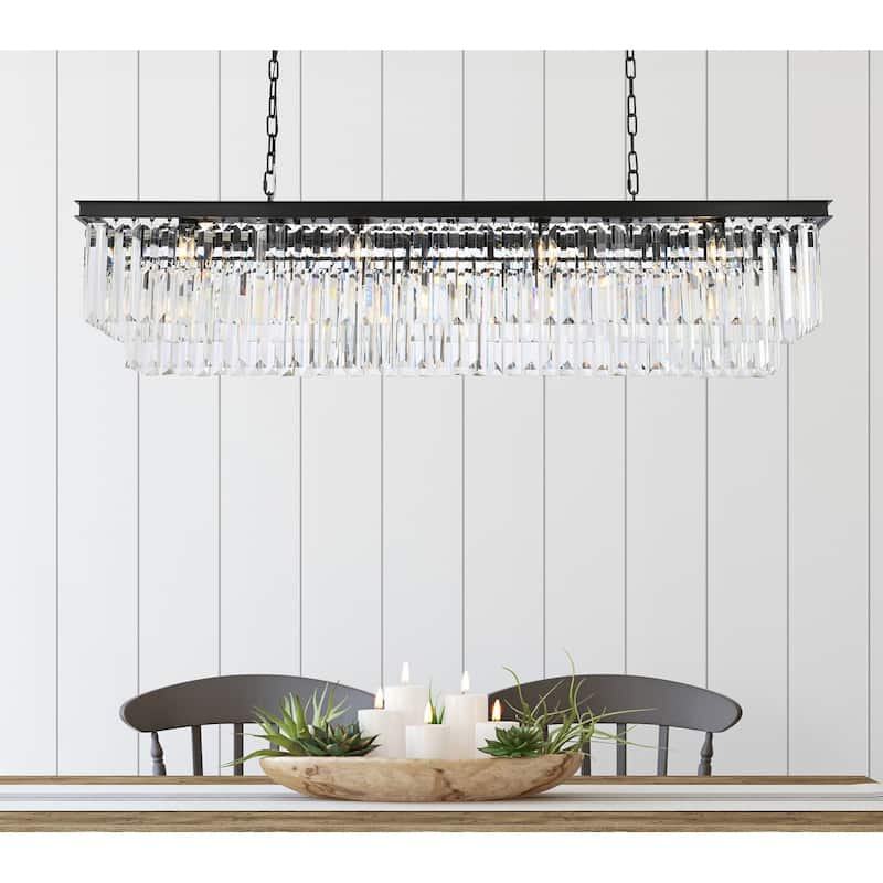 Royce Edge 12-Light Matte Black-Chandelier