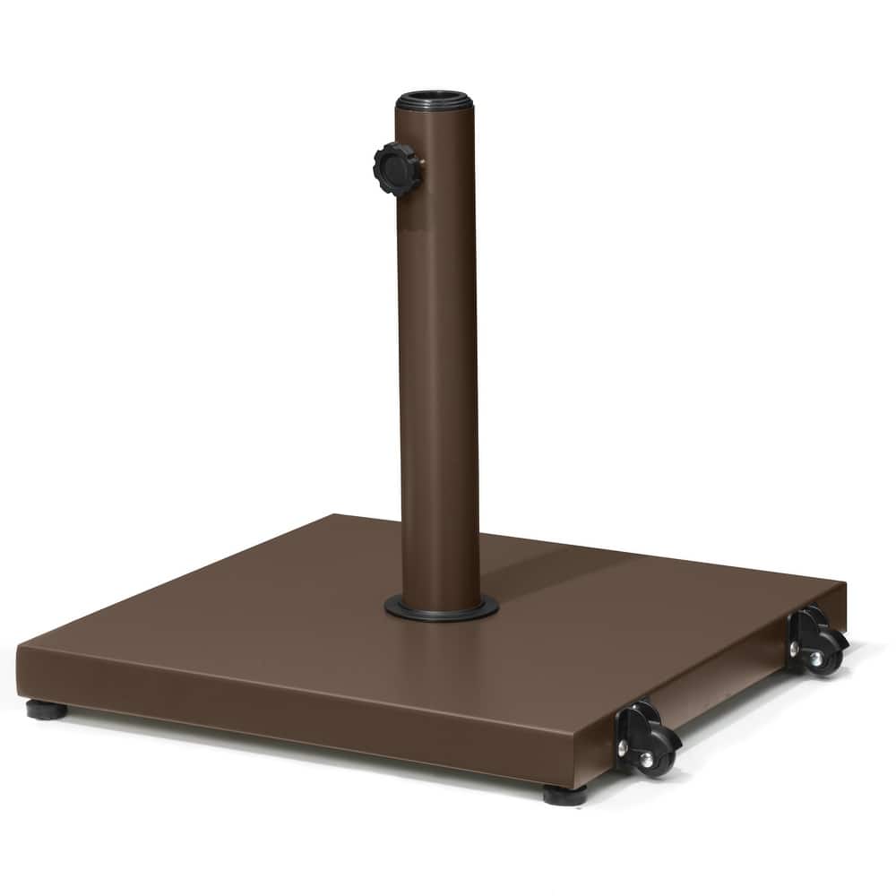 Outdoor 40/55 LBS Concrete Umbrella Wheel Base Stand Square Weighted for Patio Market Umbrella
