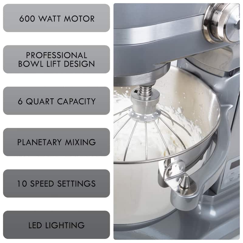 Kenmore Elite 6 qt Bowl-Lift Stand Mixer with Countdown Timer, 600W