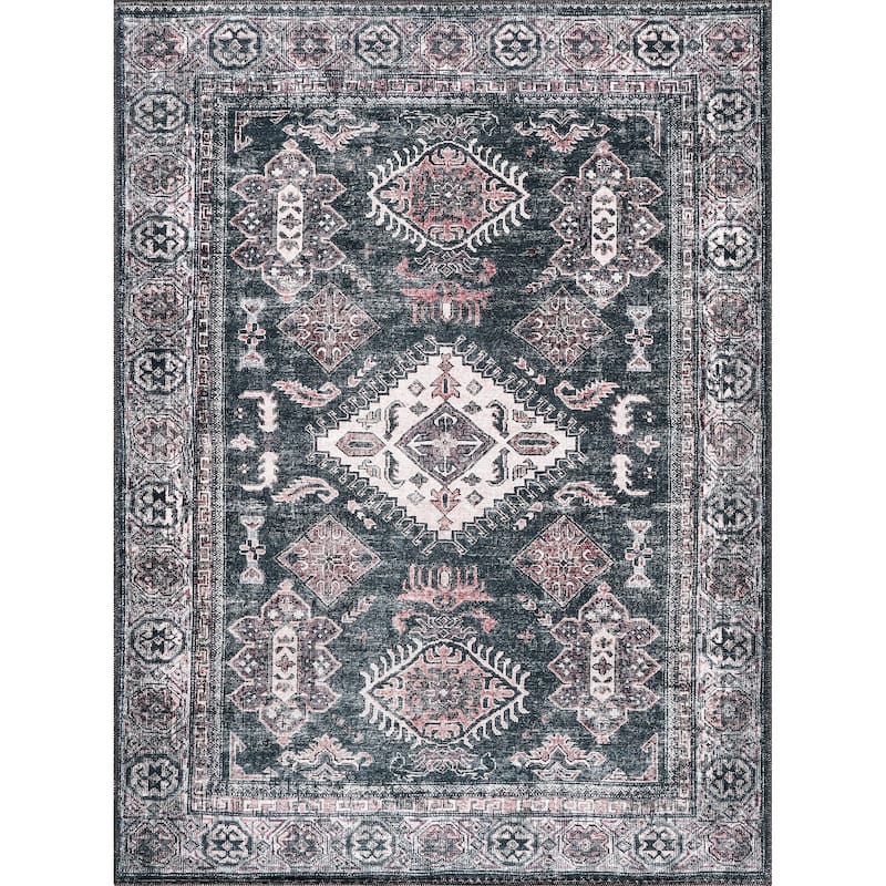 Vintage Oriental Machine Washable Non Slip Area Rugs for Living Room Bedroom Kitchen