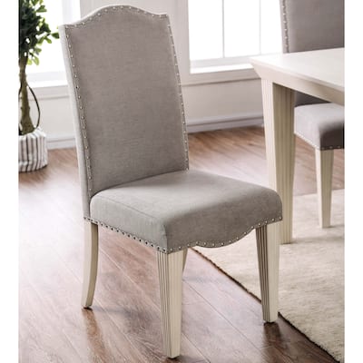 Sope Antique Grey Fabric Dining Chairs (Set of 2) by Furniture of America