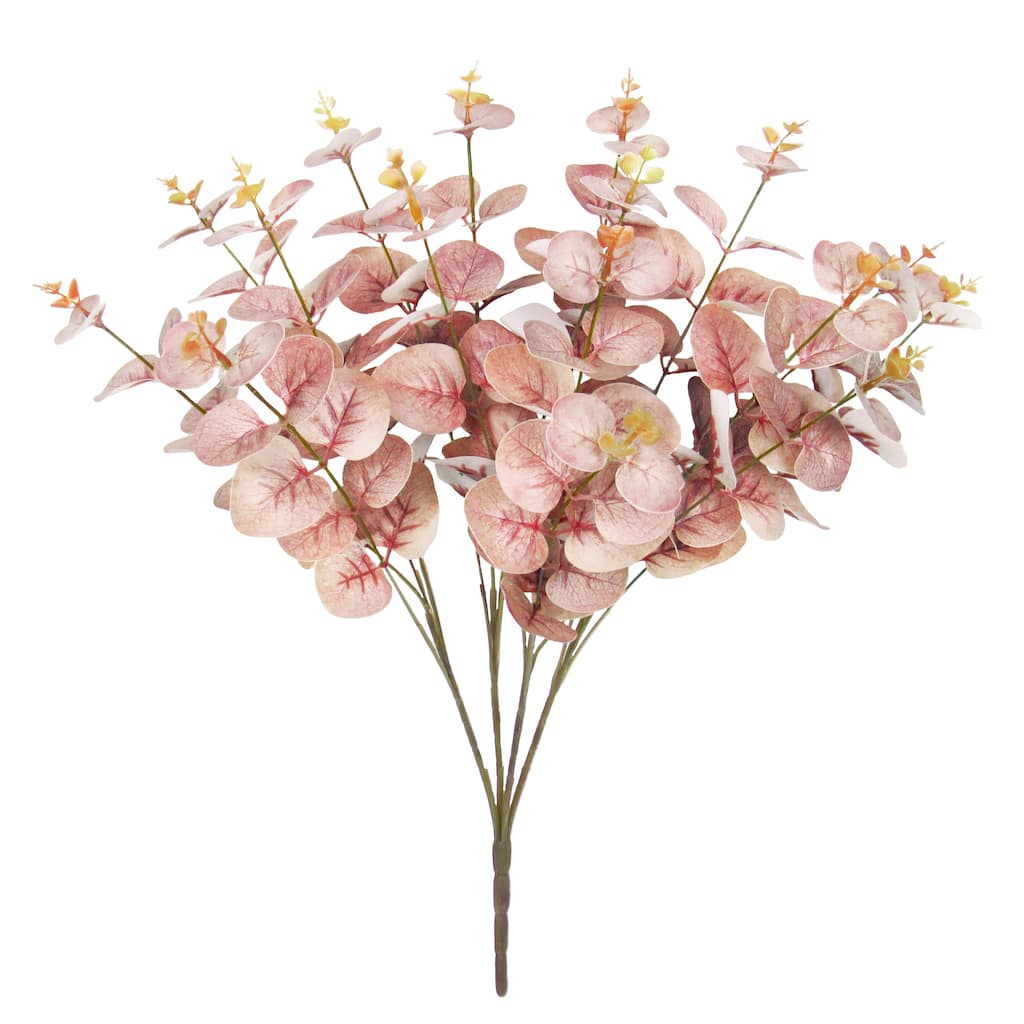 Set of 2 Light Mauve Artificial Eucalyptus Leaf Stem Plant Greenery Foliage Bush 18in - 18" L x 12" W x 12" DP