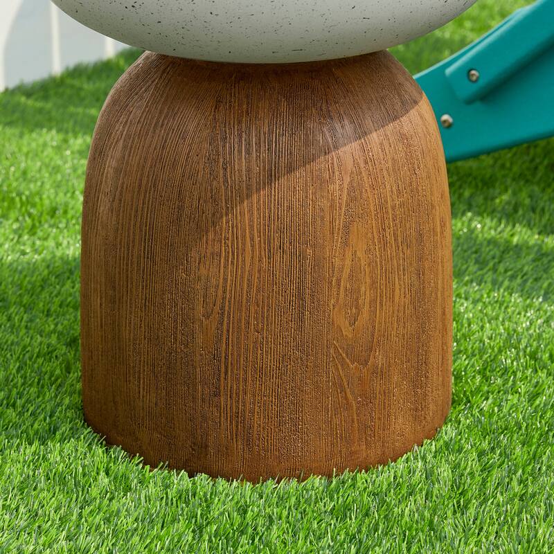 Glitzhome 17.75"H MGO Geometric Faux Terrazzo and Garden Stool