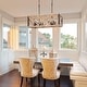 preview thumbnail 4 of 7, Azizon Farmhouse 8-Light 27.5" Distressed Wood Linear Chandelier Island Lights