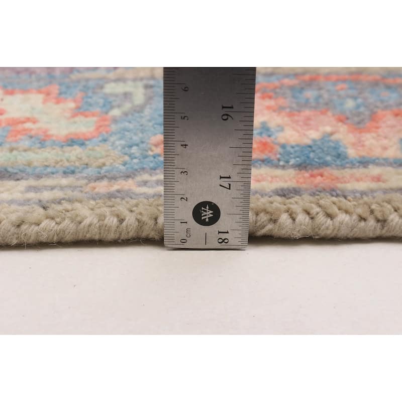 ECARPETGALLERY Hand-knotted Modern Oushak Khaki Wool Rug - 2'6 x 9'11