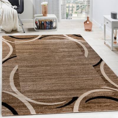 Modern Area Rug for Living Room Classic Design with Border