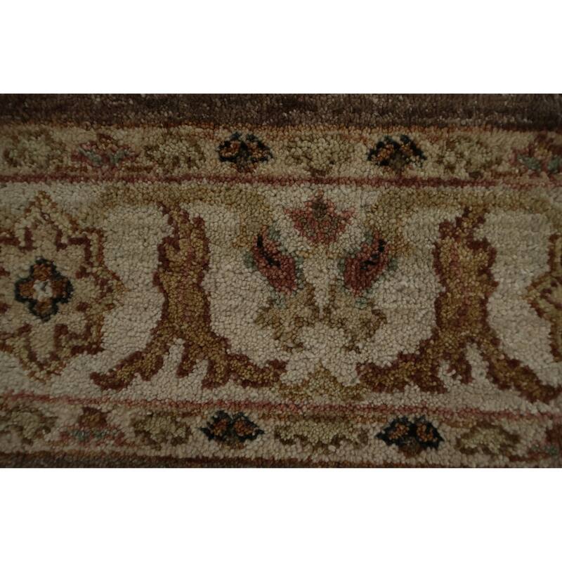 Hand Knotted Oriental 100% Wool Carpet Traditional Floral Brown Peshawar Area Rug - 5' 2'' X 3' 0''