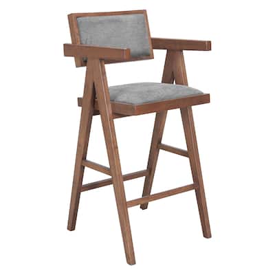 Delhi Barstool Gray & Walnut