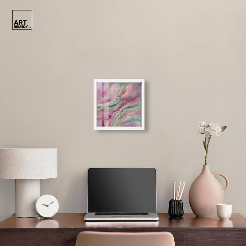 Pink and Mint Crystal IV Shadowbox by Art Remedy
