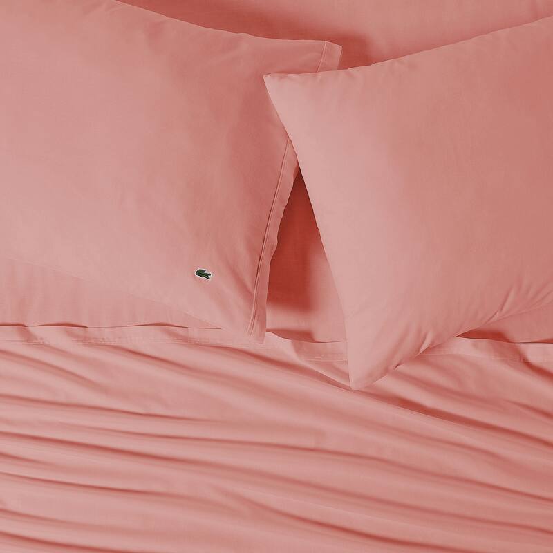 Lacoste Percale Cotton Solid Sheet Set