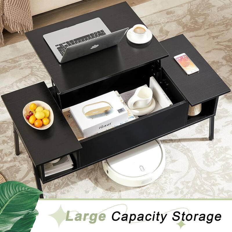 VECELO 3-Piece Coffee Table Set,Lift Top Coffee Table with Hidden Storage and Nightstands Set of 2