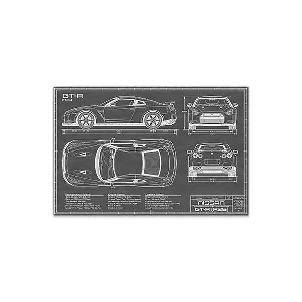 Nissan GT-R (R35) Skyline | Black Print On Acrylic Glass by Action ...