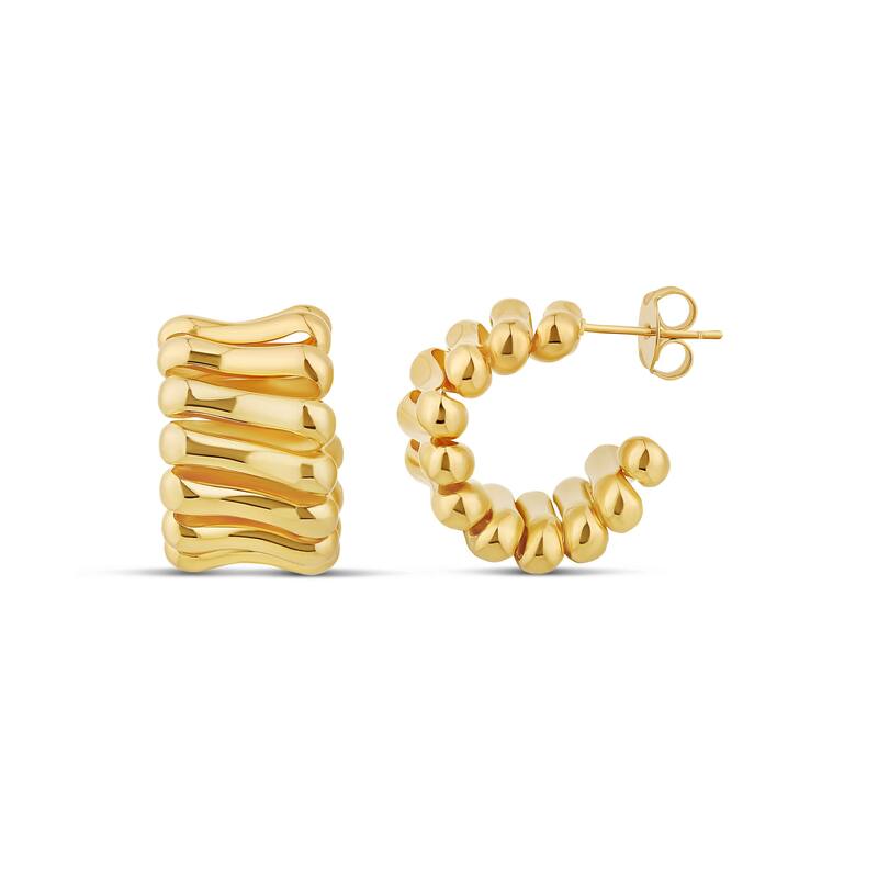 SHYMI Chunky Rippled Hoops - Gold - Gold