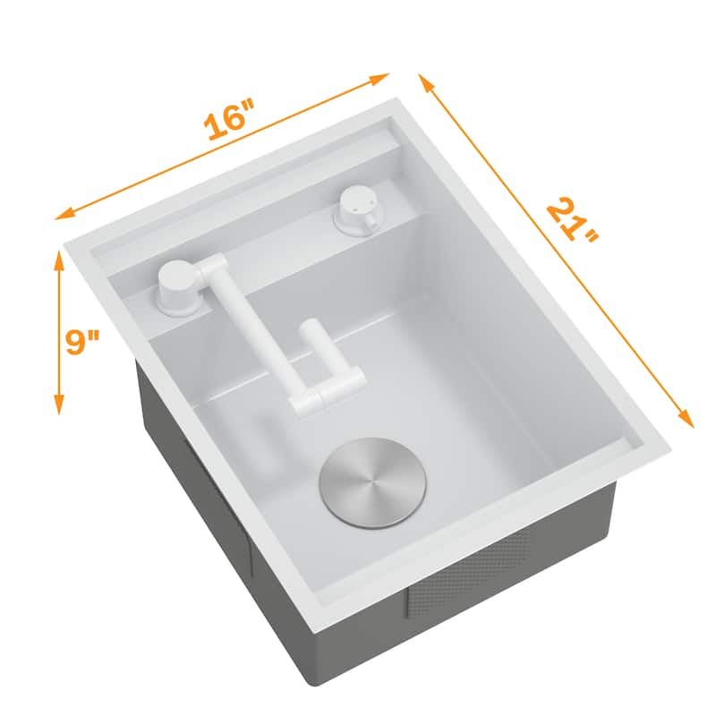 Black/SILVER/WHITE RV Sink with faucet and a foldable tap inside
