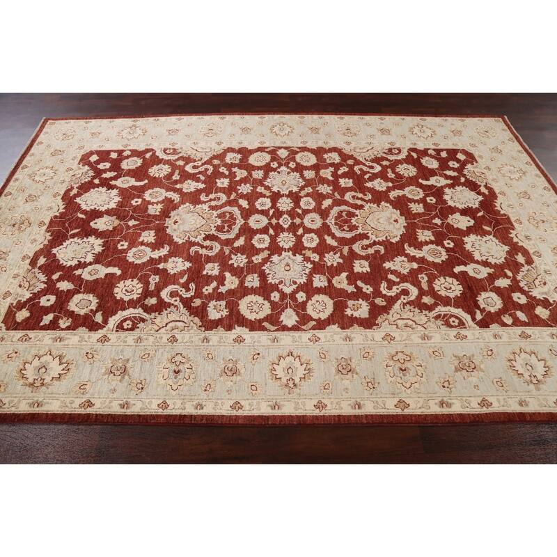 Vegetable Dye Floral Chobi Peshawar Oriental Wool Area Rug Handmade - 6'1" x 9'4"
