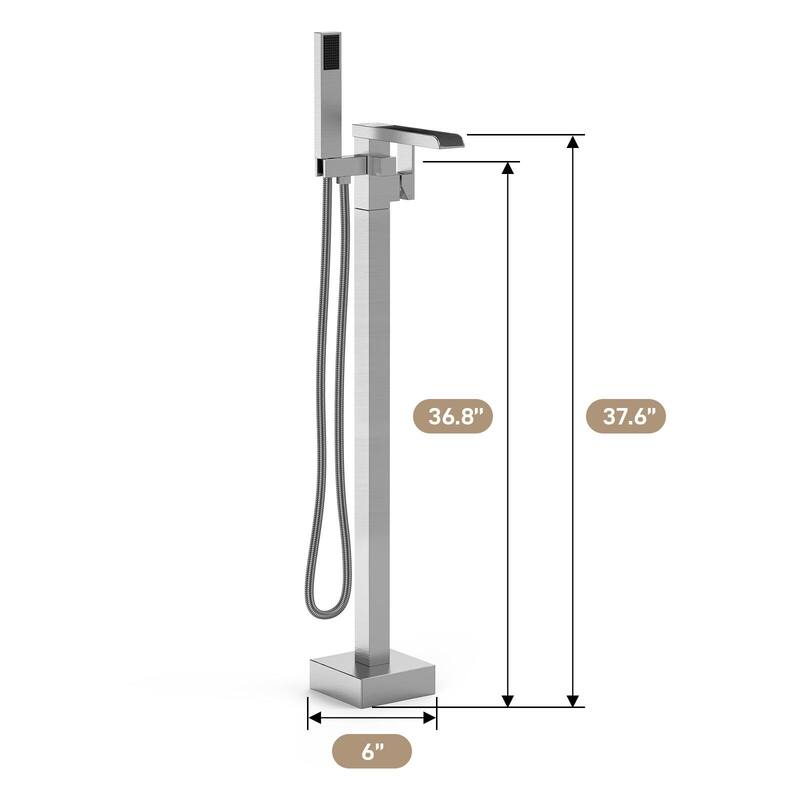 Freestanding Bathtub Faucet, Floor-Mount Tub Filler Chrome