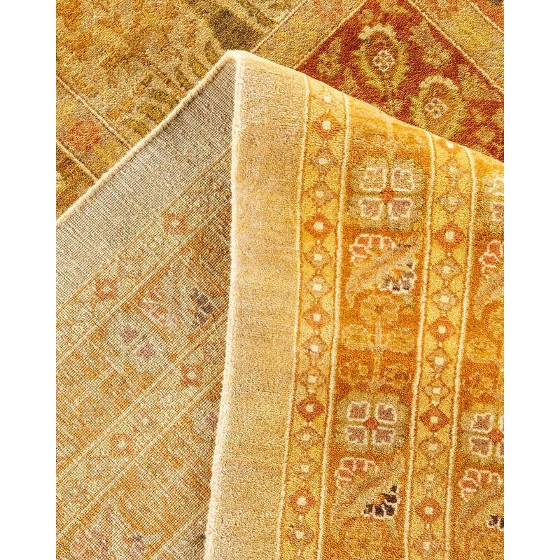 Overton Handknotted Wool Vintage Inspired Traditional Mogul Ivory Area Rug - 18' 2" x 12' 4"
