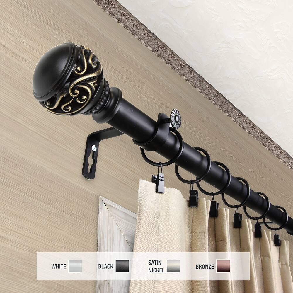 InStyleDesign Leah 1 inch Diameter Adjustable Curtain Rod