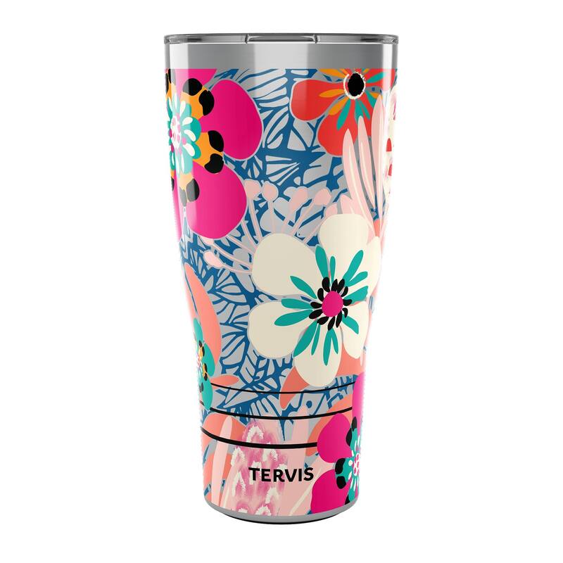 Tervis Traveler Bright Wild Blooms Triple Walled Insulated Travel Tumbler, Stainless Steel - 30oz