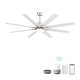 preview thumbnail 10 of 16, 66 Inch Modern Ceiling Fan With Dimmable Led Light 8 ABS Blades Remote Control Reversible DC Motor For Home Office Nickel