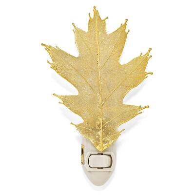 Curata 24k Gold Dipped Real Oak Leaf Nightlight