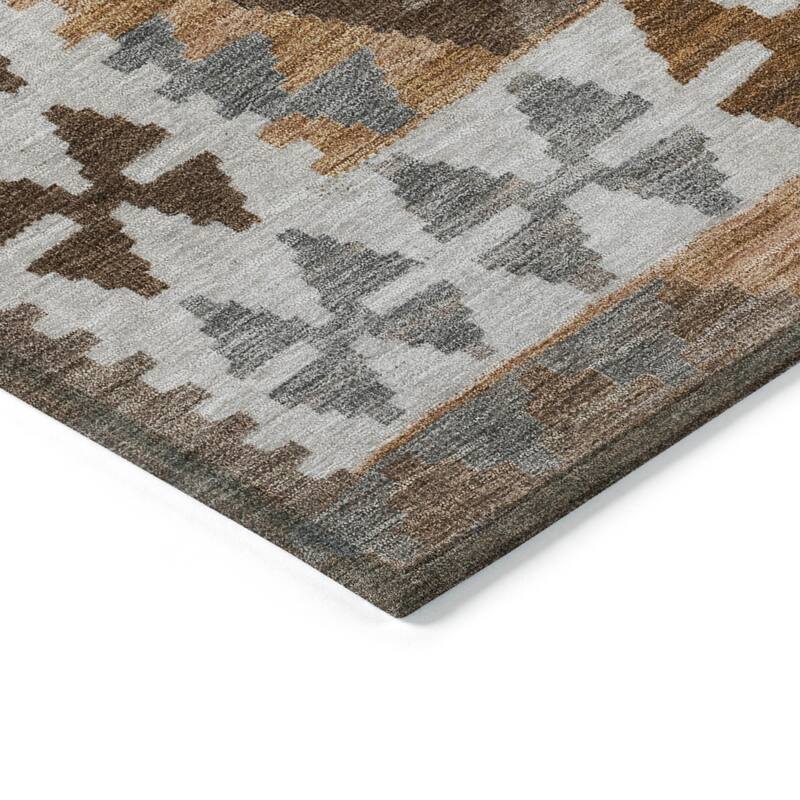 Machine Washable Indoor/ Outdoor Boho Global Chantille Rug