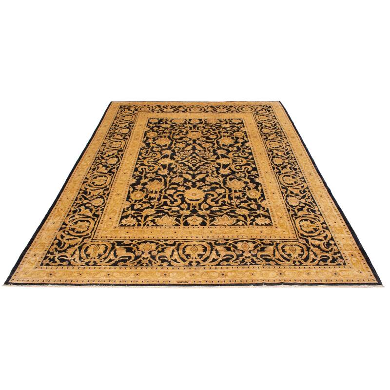 ECARPETGALLERY Hand-knotted Chobi Finest Navy Wool Rug - 10'0 x 13'9