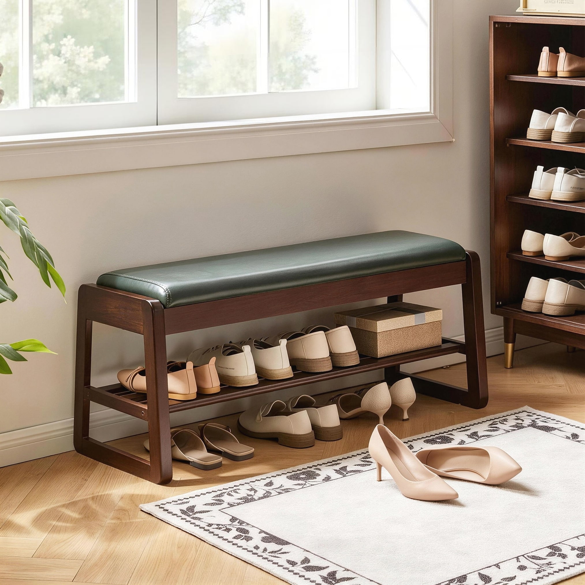 Wood Shoe Storage Bench