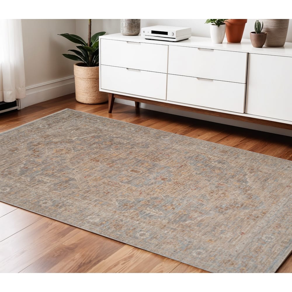 HomeRoots Floral Medallion Traditional Rectangle Area Rug