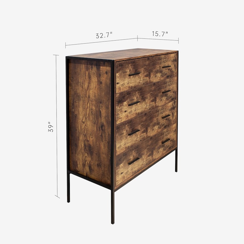 Industrial Style 4 Drawer Dresser