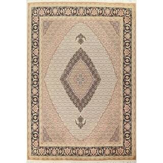 Vegetable Dye Geometric Tabriz Mahi Persian Wool Area Rug Hand-knotted ...