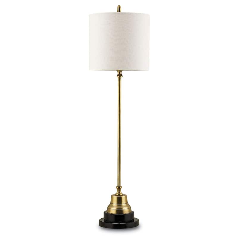 Currey & Company Messenger Brass Table Lamp - 26"h x 7"dia - 26"h x 7"dia - Vintage Brass/Black