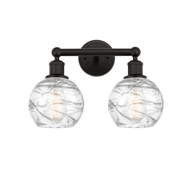 Innovations Lighting 616-2W-11-15 Athens Vanity Athens Deco Swirl 2 - Oil Rubbed Bronze / Clear Deco Swirl