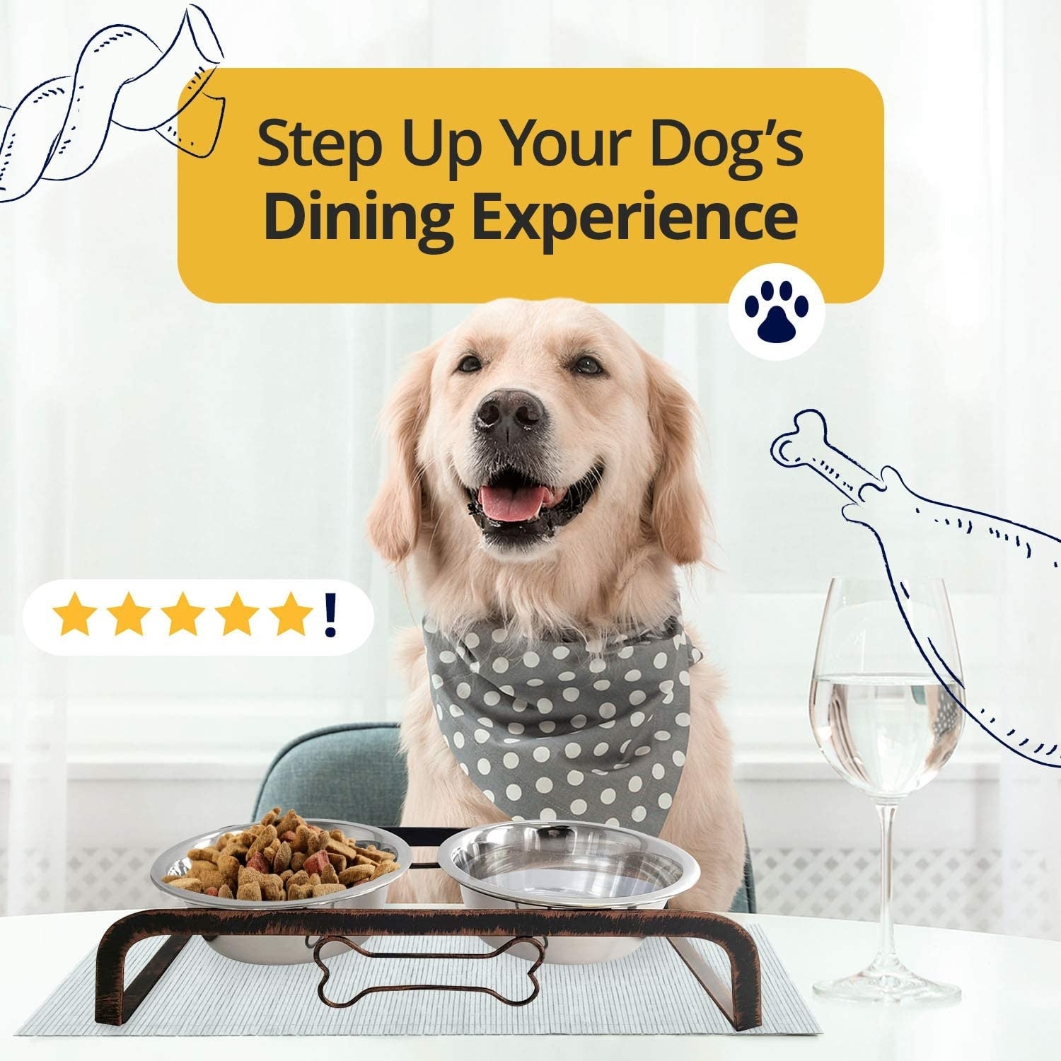 Lucky Dog INDULGE Double Wall Stainless Steel Dog Bowl Non Slip Lifetime Warranty Bed Bath Beyond 34530766
