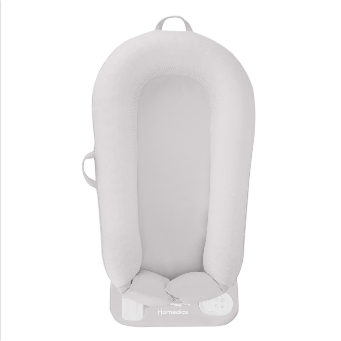 Homedics 3‑in‑1 Calming Cushion Lounger with Vibration & Soothing Sounds - Grey (MYB‑L100‑GY)